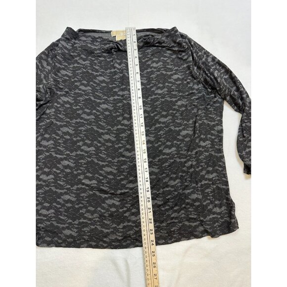 Michael Michael Kors‎ Womens Black & Gray Camouflage Print Long Sleeve Top 1X - Picture 6 of 8